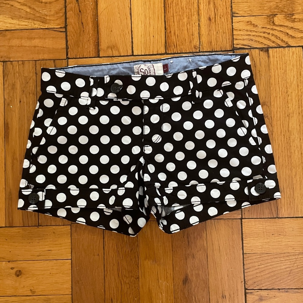 SO Polka Dot Black and White Shorts 1